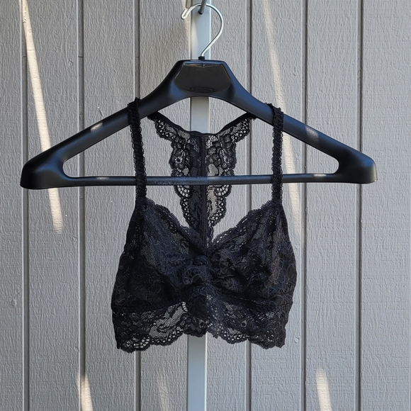 PINK VS | Lace Bralette NWOT Wire Free Small Black Halter - Picture 6 of 14